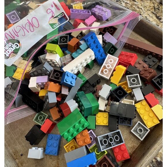 LEGO 1.5 Pounds Basic Bricks Blocks Sizes 2X lot mix colors 3001 3002 3006 3003 - Picture 3 of 4